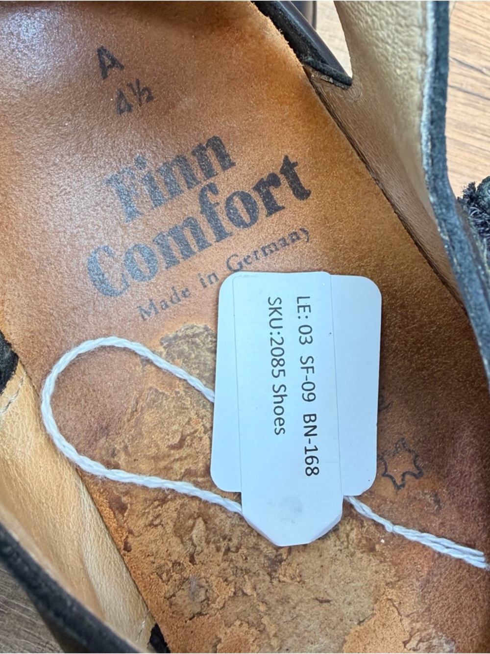 Finn Comfort Black Leather Adjustable Strap Slingback Sandals Size 8.5 A - Picture 7 of 8